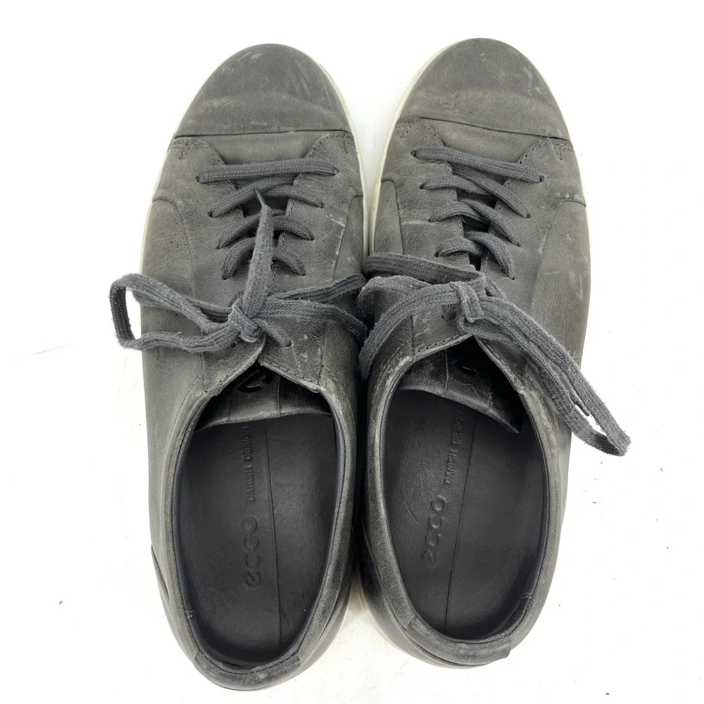ECCO Men's Grey Leather‎ Lace Up Low Top Sneakers Size 10 10.5 US EU44